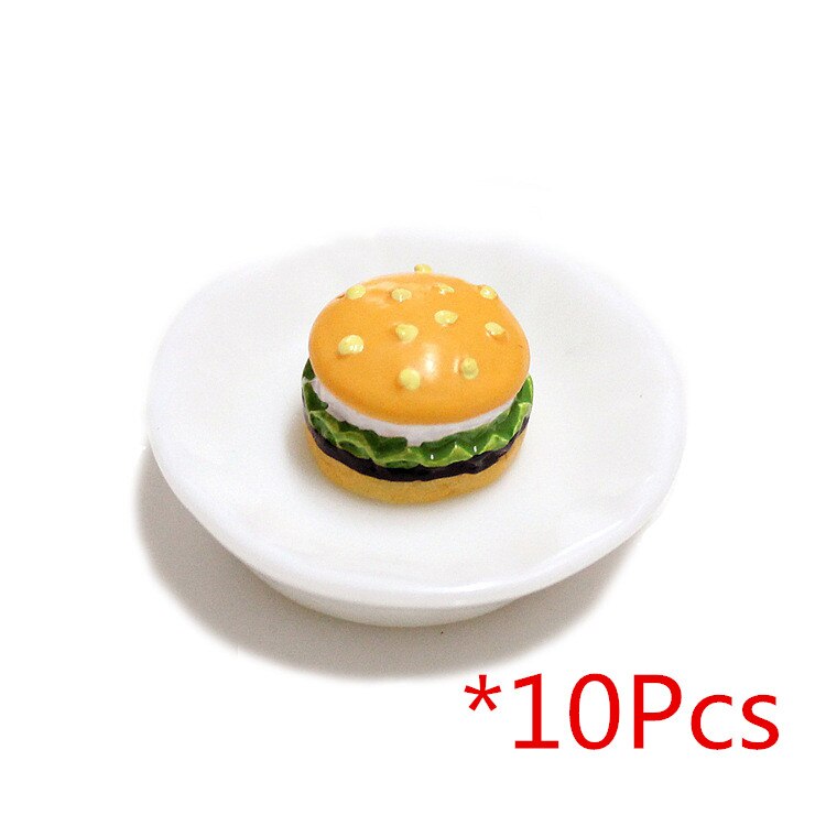 10 stücke Mini Hamburger Füllstoff Für Klar Flauschigen Schlamm Kasten Beliebten Spielzeug freundlicher Lizun Schleim DIY Bausatz Zubehör freundlicher Modellierung Tonne: 10 stck Hamburger