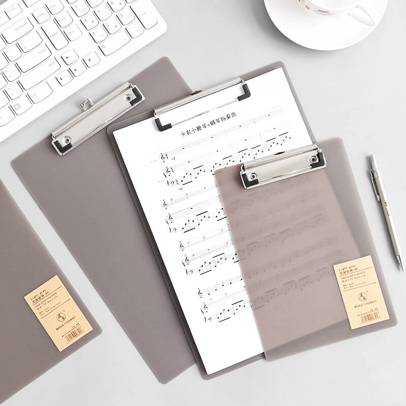 A6 / A5 / A4 clipboard clips Folder Board Menu Paper Clamp Gray Writing Clips Ticket Holder Hanging Cardboard Notepad board
