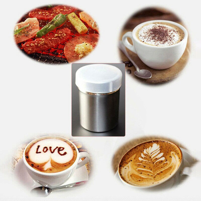 1PC Stainless Steel Coffee Shaker with Lid Filter Chocolate Sugar Cocoa Flour Sugar Cinnamon Sifter Sieve Kitchen Tools Gadget
