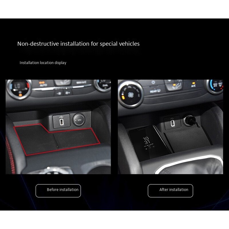 Car Wireless Charger QI Phone Charger Charging Plate Center Console Phone Holder for Ford Focus MK4