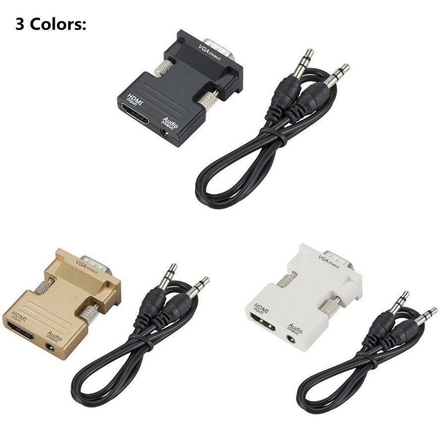 HDMI to VGA Adapter Cable Male To Female HDMI TO VGA Converter Adapter 1080P Digital to Analog Video Audio For Tablet HD2VGA