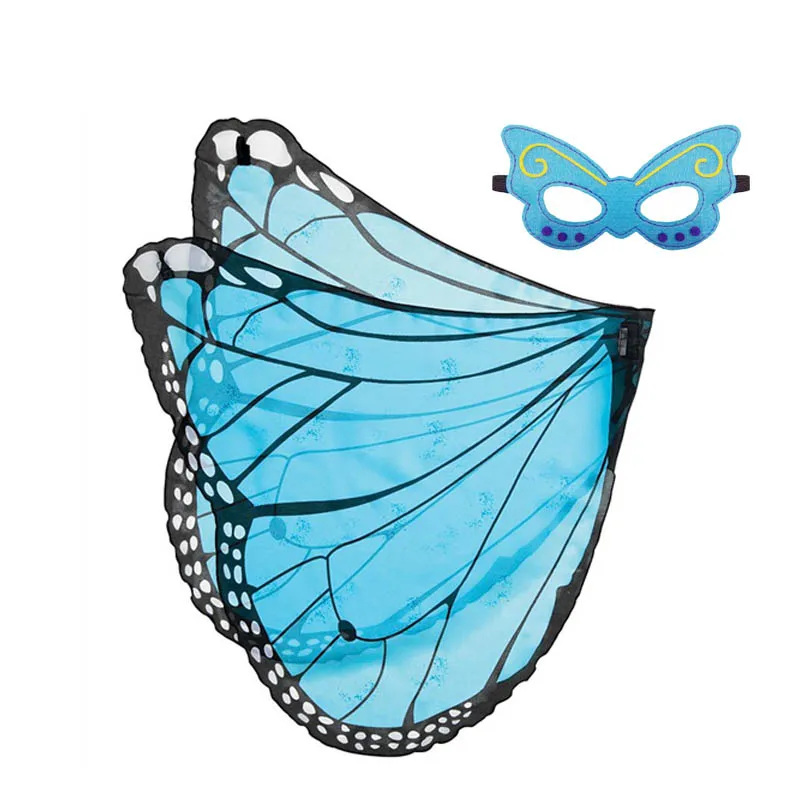Butterfly Wings Fairy Cosplay Costume Chiffon Wing Kids Girls Blue Pink: Brown