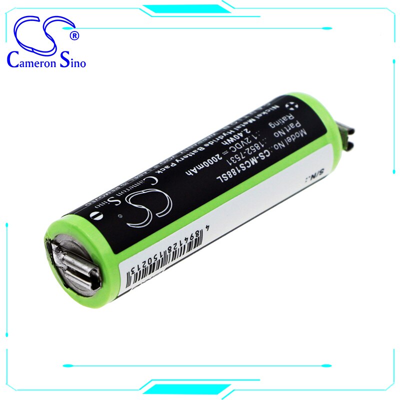 Cameron Sino 1.2V 2000mAh Ni-MH Battery for Moser ChroMini 1591 1591B 1591Q Easy Style 1881 Shaver Spare Parts Power Supply