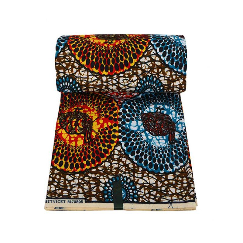 Echte Wax Blauw & Oranje Print Stof Afrikaanse Stof Ankara Pagne Wax
