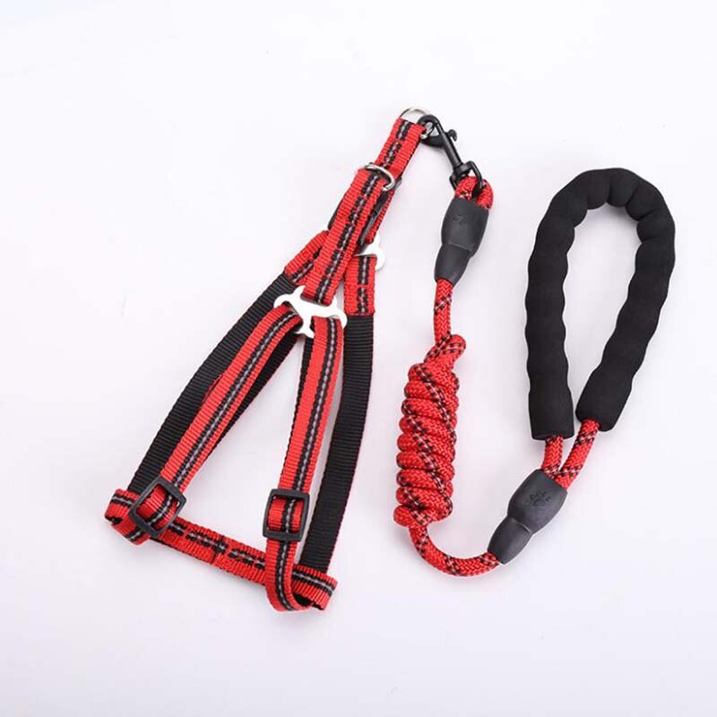 pet supplies traction leash dog chest back leash multicolor braided round rope walk dog leashes: red / 0.8x120cm