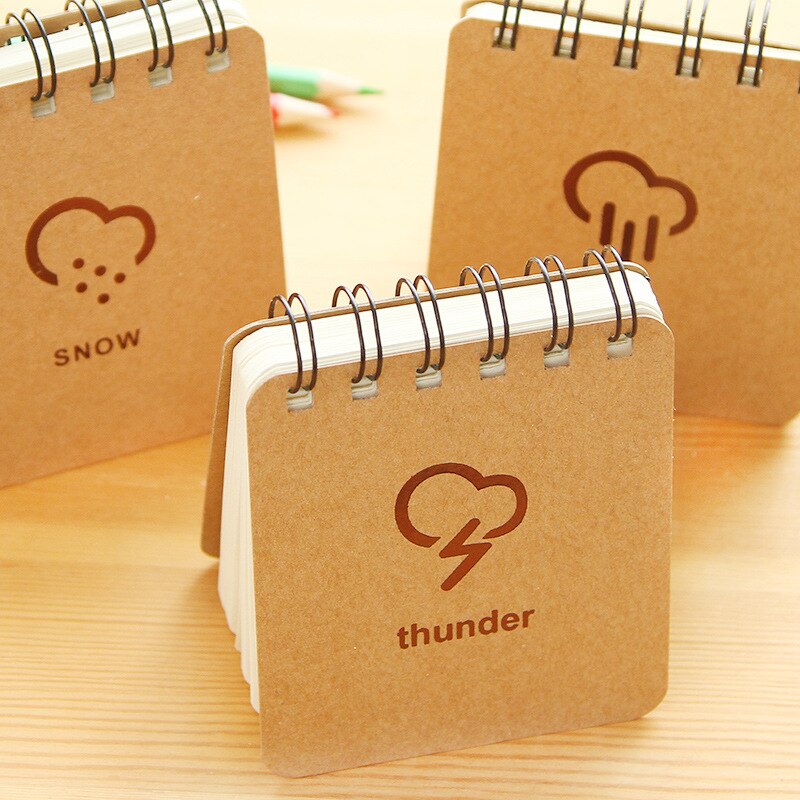1pcs Weather Notepad Mini book Portable Spiral Notebook 70 Pages Daily Memos Planner Stationery Office School Supplies H6182