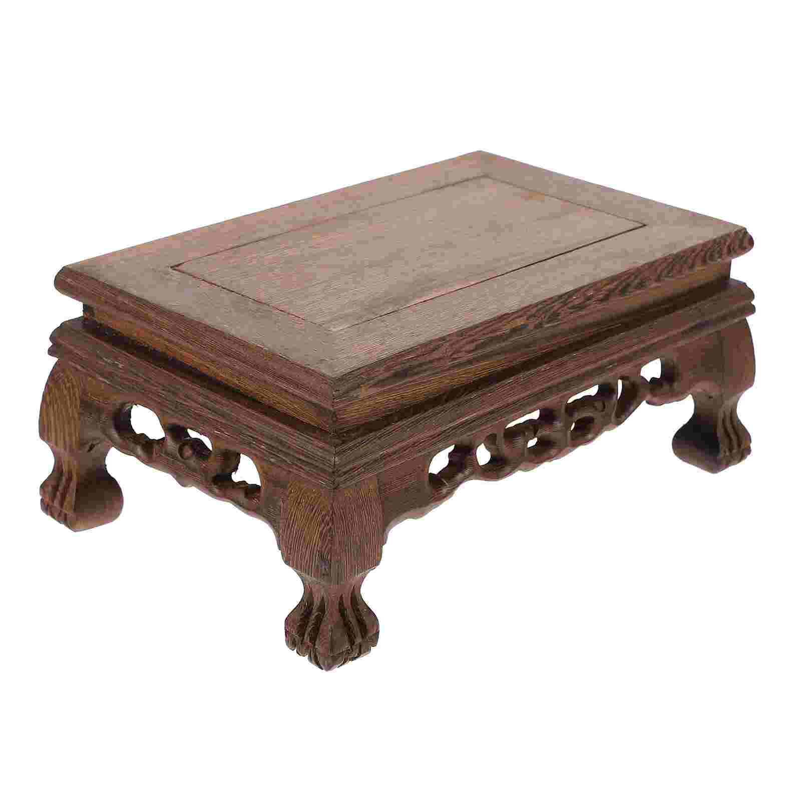 Maceta de madera de estilo chino, soporte de exhibición artesanal, Base de exhibición creativa, 1 ud.: 19X12X9cm