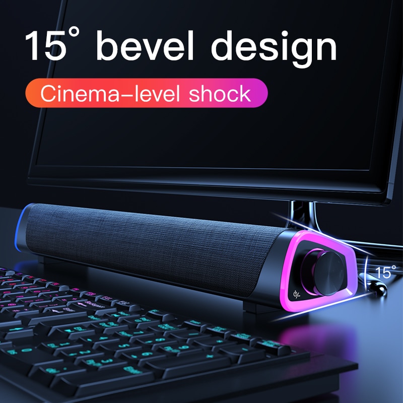 Bluetooth 5.0 Speaker Usb Bedrade Computer Geluid Bar Stereo Subwoofer Soundbar 3D Thuis Surround Luidsprekers Voor Pc Theater Aux 3.5mm