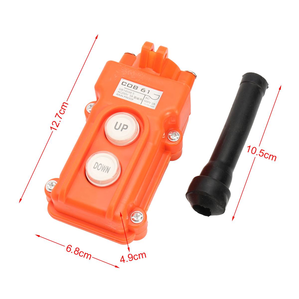 1Pc Crane Pendant Control Hoist Pushbutton Switch Station Up-Down Rainproof Button Crane Pendant Control Hoist Pushbutton Part