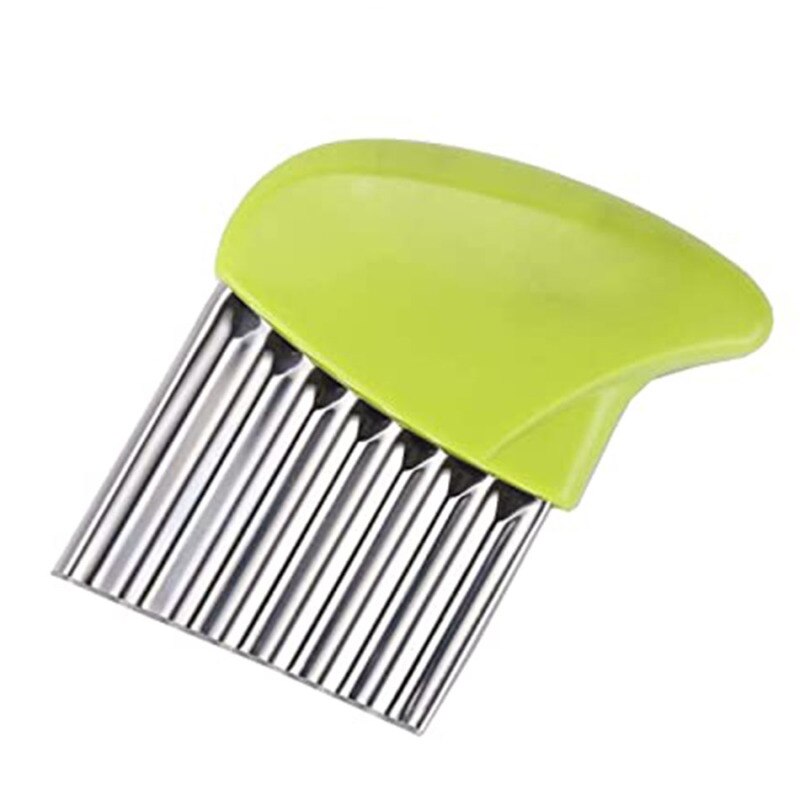 Potato Onion Radish Cucumber Wavy Sliced Wrinkled French Fries Sliced Potato Chip Knife Kitchenware Gadget: Yellow