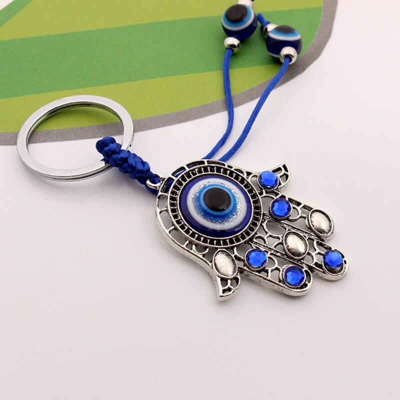 Amuletos de Ojo Azul turco, protección de pared, colgante, mano de Hamsa, llavero de coche