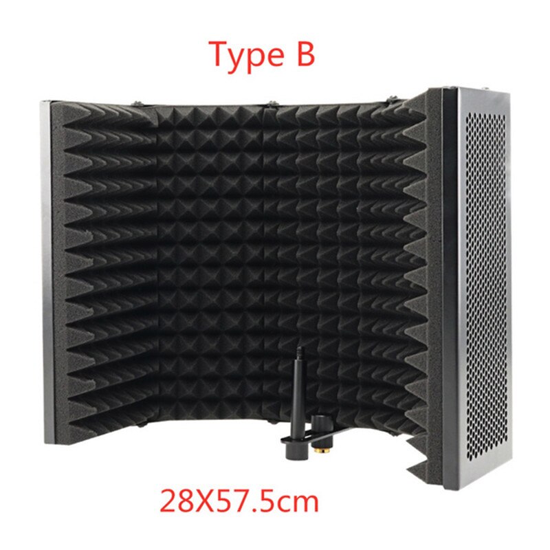 3/5- plades foldbar optagemikrofon vindskærmstav lydabsorberende dækselisolering skjold akustisk skum lydisoleret panel: 5 plader