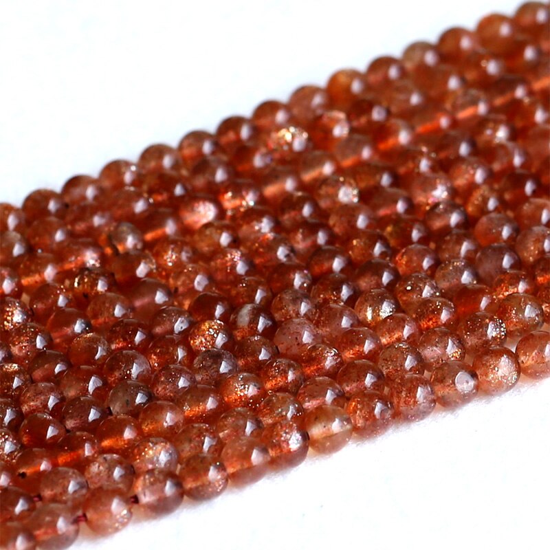 Top Natural Genuine Coffee Gold Oligoclase Sanidine Sunstone Round Loose Beads 15" 05201