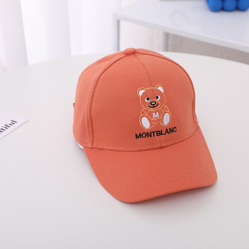 Doitbest Zomer Kids Jongen Meisje Cap Baseball Hoeden Cartoon Beer Lente Kind Zon Hoeden Piekte Caps Snapback Voor 2 Te 7 Jaar Oud: Oranje