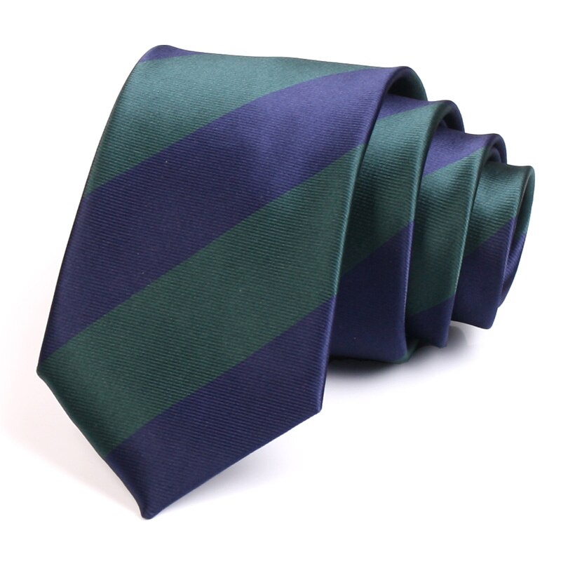 Classic Blue / Green Striped Ties For Men Formal 7CM Necktie Business Suit Work Box: Default Title
