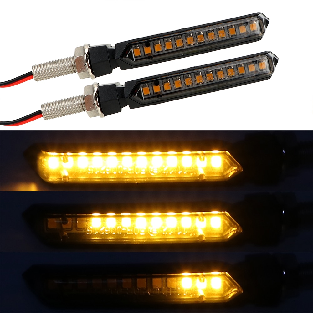 Universele 1 Paar Gele Stromend Water Blinker Light Motorfiets Signaal Lamp 12 LEDs LED Knipperlichten Light Motorfiets Styling