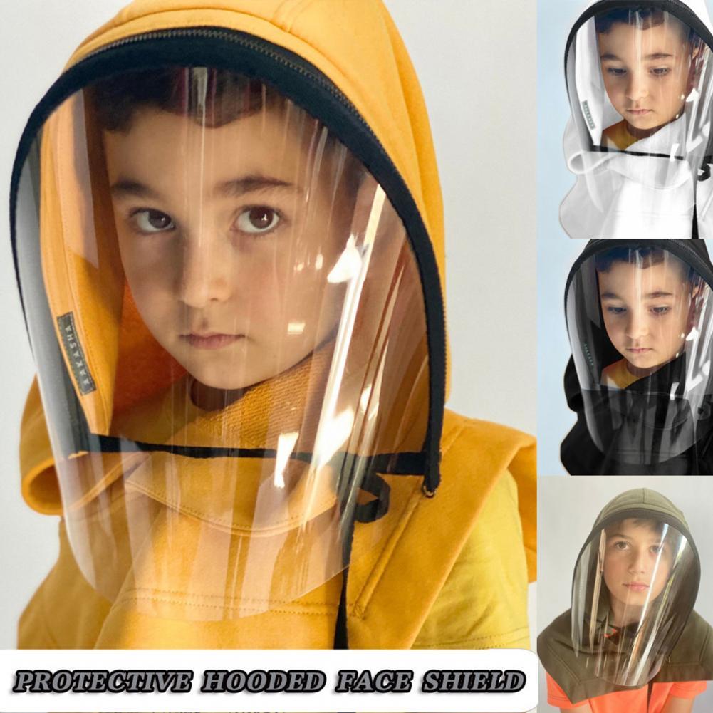 Kid Clear Hooded Hat Anti-spray Reusable Full Face Unisex Protective Hat for Camping