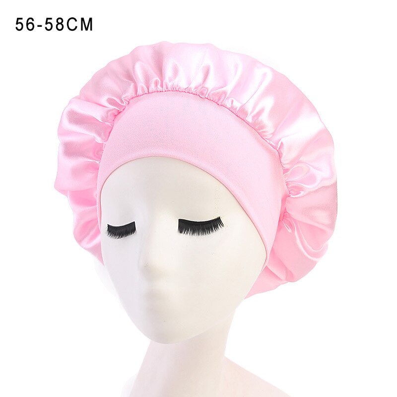 dorośli ludzie satyna szlafmyca pielęgnacja włosów czapeczka wysokoelastyczny śpiwór z szerokim rondem nakrycia głowy dla kobiet czapka robić spania Christmas impreza prezenty: Różowy