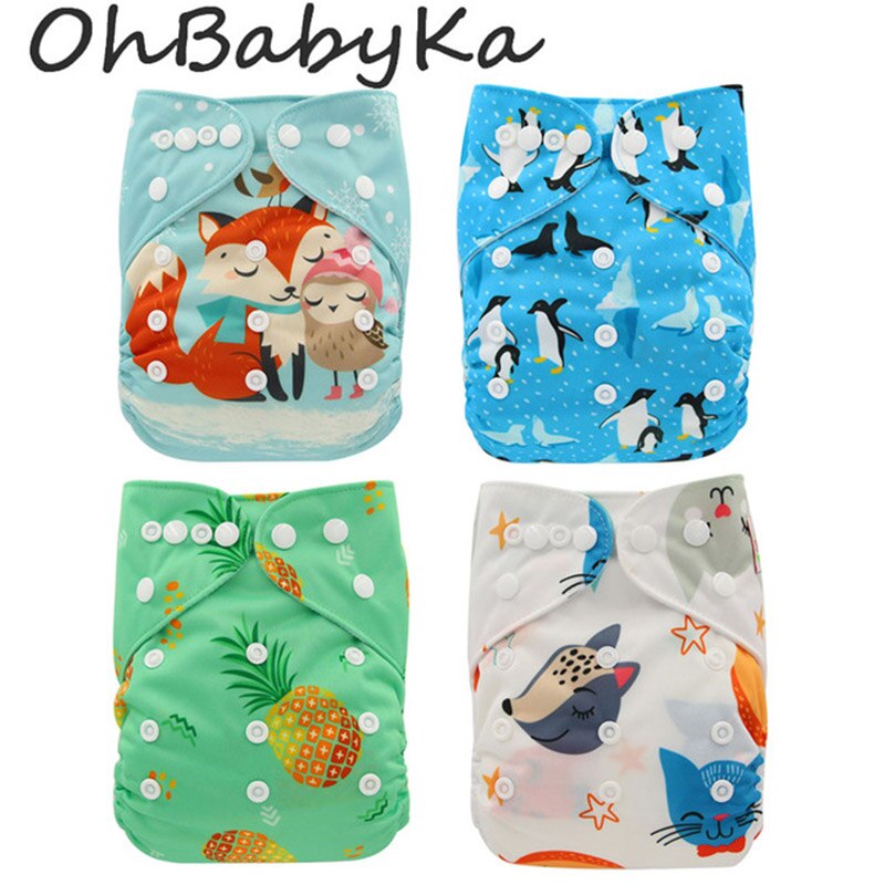 waschbar Baby Tuch Windel Tasche Wasserdicht Cartoon Tier Baby Windeln Reusable Tuch Windel Anzug 0-3 Jahre 3-15kg Baby