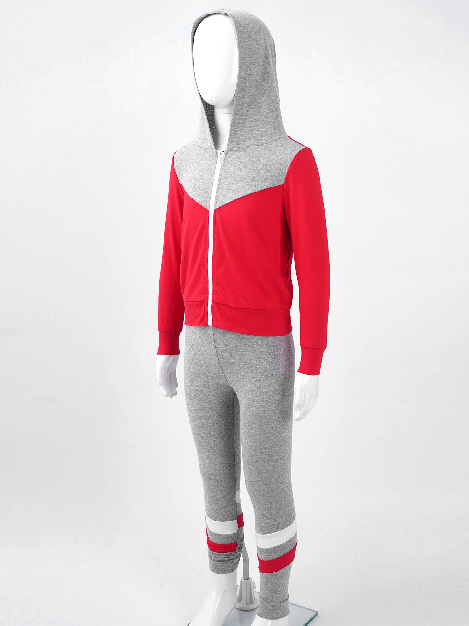 Two Piece Sets Kids Sport Outfits Sportswear Front Zipper Tracksuit Hooded Hoodie Tops and Pant Casual 2Pcs Sports Suit