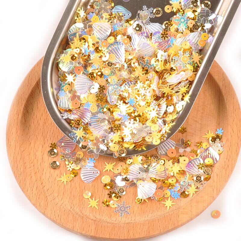 Gemengde Pailletten Voor Ambachten Glitter DIY Gezicht Nail Arts Naaien Decoratie Shell Spangle Paillette Stickers 10g (ongeveer 1000 stuks) c2676