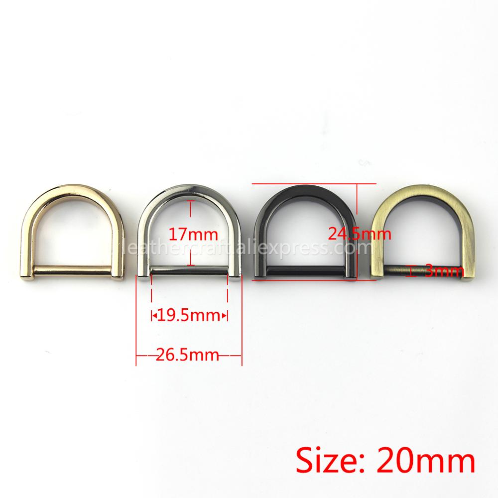 1pcs Metal Detachable removable open screw D Ring buckle shackle clasp for Leather Craft Bag strap belt handle shoulder webbing