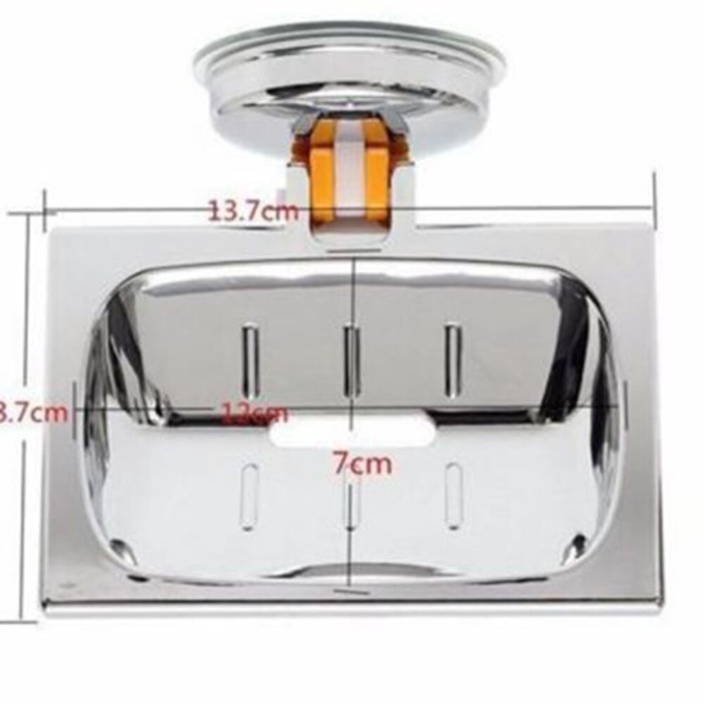 Powerful Suction Type Wall Mounted Bathroom Shower Soap Dish Holder Cup Tray Basket Soap Container Bathroom Suppliers
