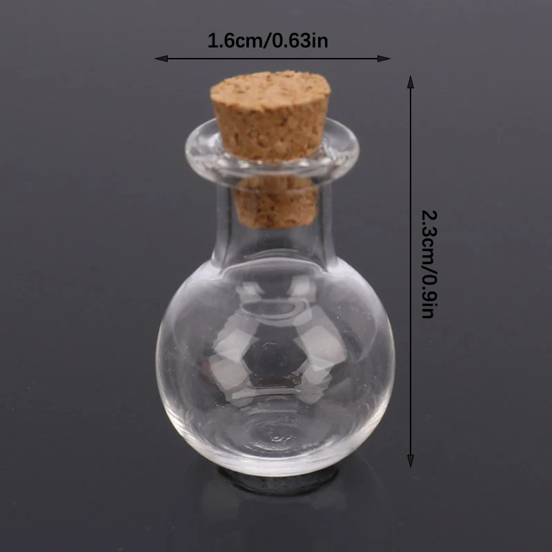 10 szt. Małe Szklane Butelki Miniaturowe Butelki na Eliksiry mini Szklane Fiolki z Korkiem Ślub