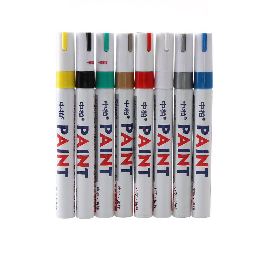 1 Pc Universele Waterdichte Pen Autoband Loopvlak CD Metalen Permanente Verf Markers 8 Kleuren Graffiti Vette Marker Pen