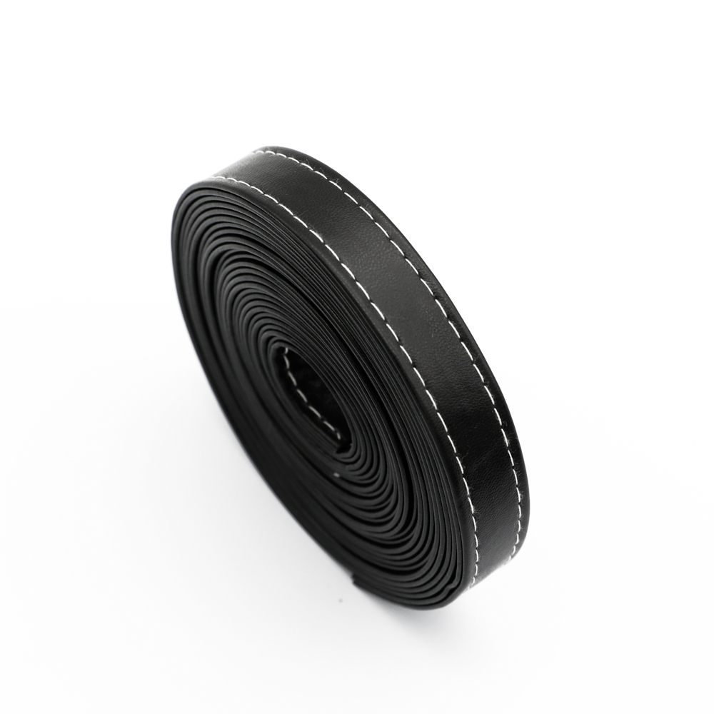 Correa trenzada de piel sintética para mochila, cordón de cuero PU plano, cuerda para bolso, collar, fabricación de pulseras, 15mm, 2 metros: Castaño