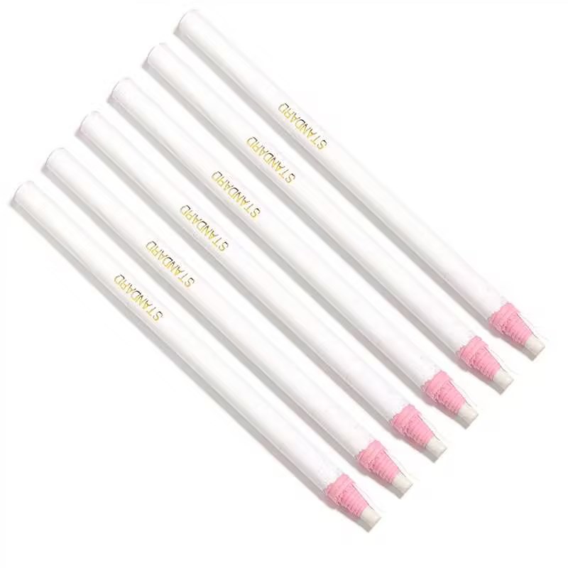 Lápiz de tiza de sastre para costura colorida, rotulador de tela de tiza sin cortes para Patchwork, herramienta de ropa DIY, accesorio de ropa, 6/12 Uds.: L / naranja