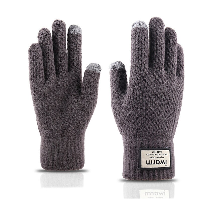 Gants tricotés pour hommes, hiver, , moufle épais et en laine et cachemire, solide, pour les affaires, automne