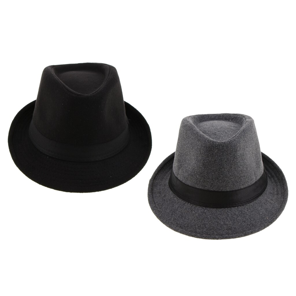Men's Women’s Manhattan Structured Gangster Trilby Irish Winter Wool Felt Fedora Hat