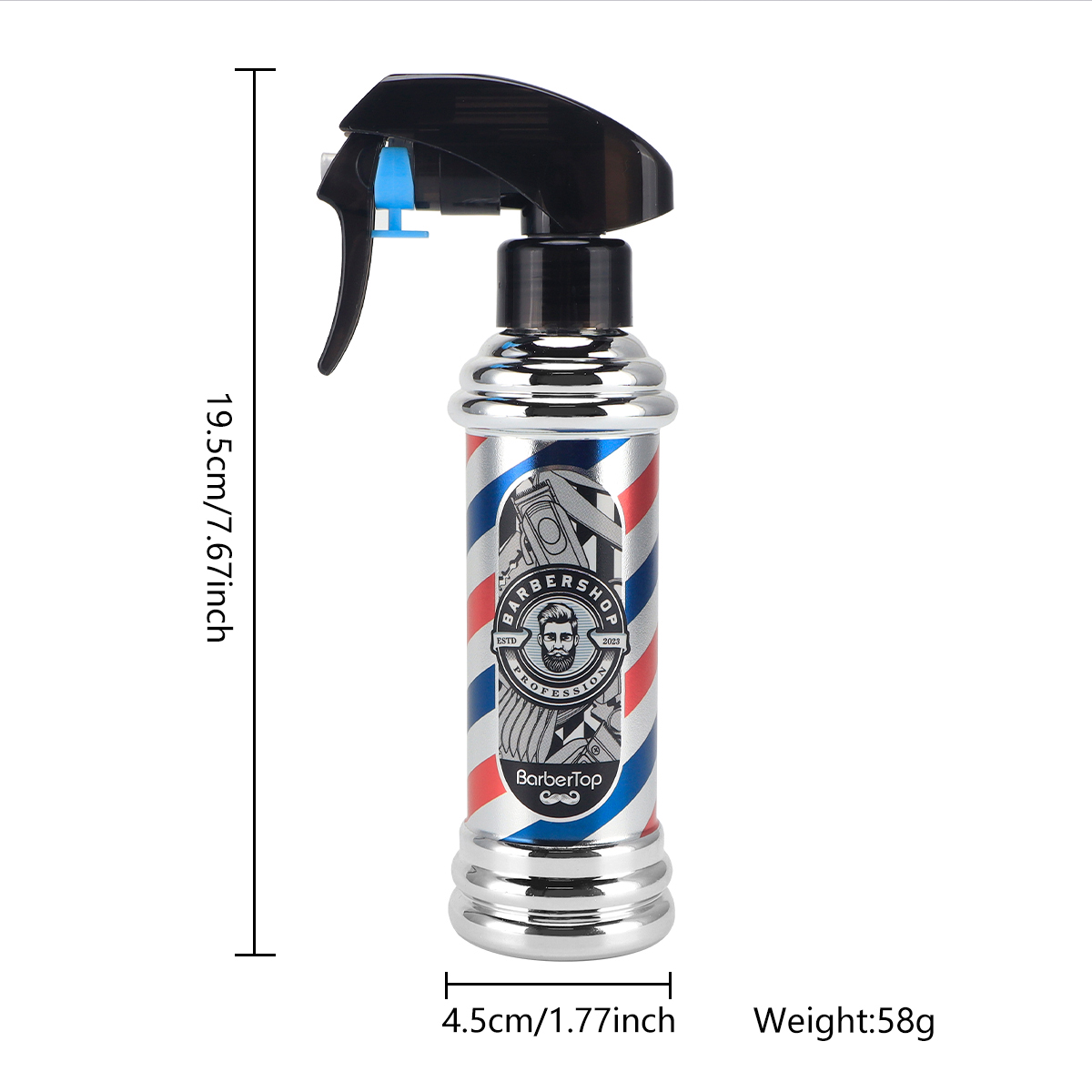Kapperssprayfles voor kappers, kappers, haarspray voor knippen, kapperszaak, stylingtools en accessoires