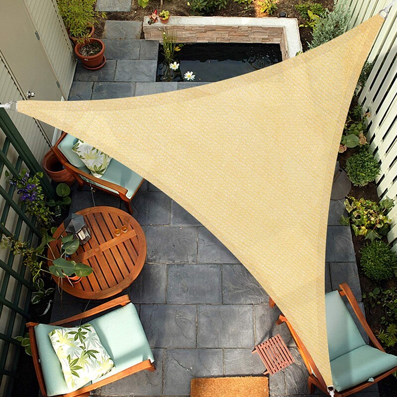 Shade Sail Outdoor Garden Backyard Awnings Triangle Sun Shade Sail Awning Waterproof UV Blocking Garden Shelter Party Tent
