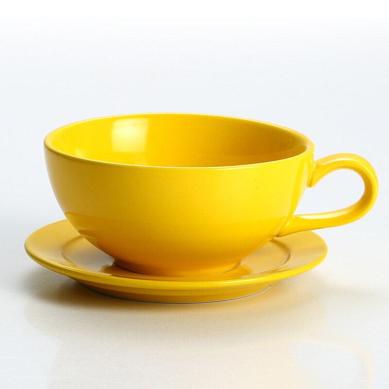250ML Ceramic Coffee Mug With Saucer Colourful Vintage Coffee Cup Set Cappuccino Cups Mocha Tea Milk Drinking Utensils