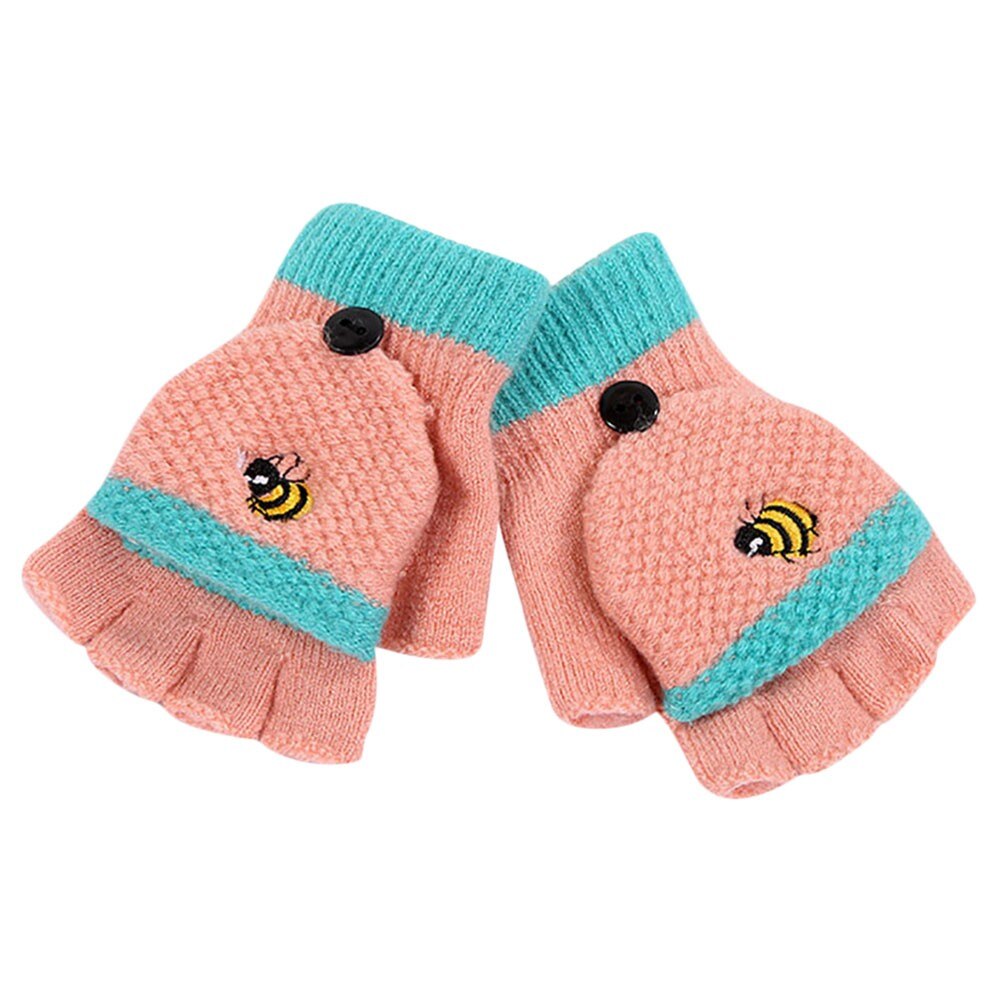 ARLONEET Toddler baby fingerless gloves Cotton knitted Warm winter gloves kids Girls Boys Winter cartoon Gloves: PK