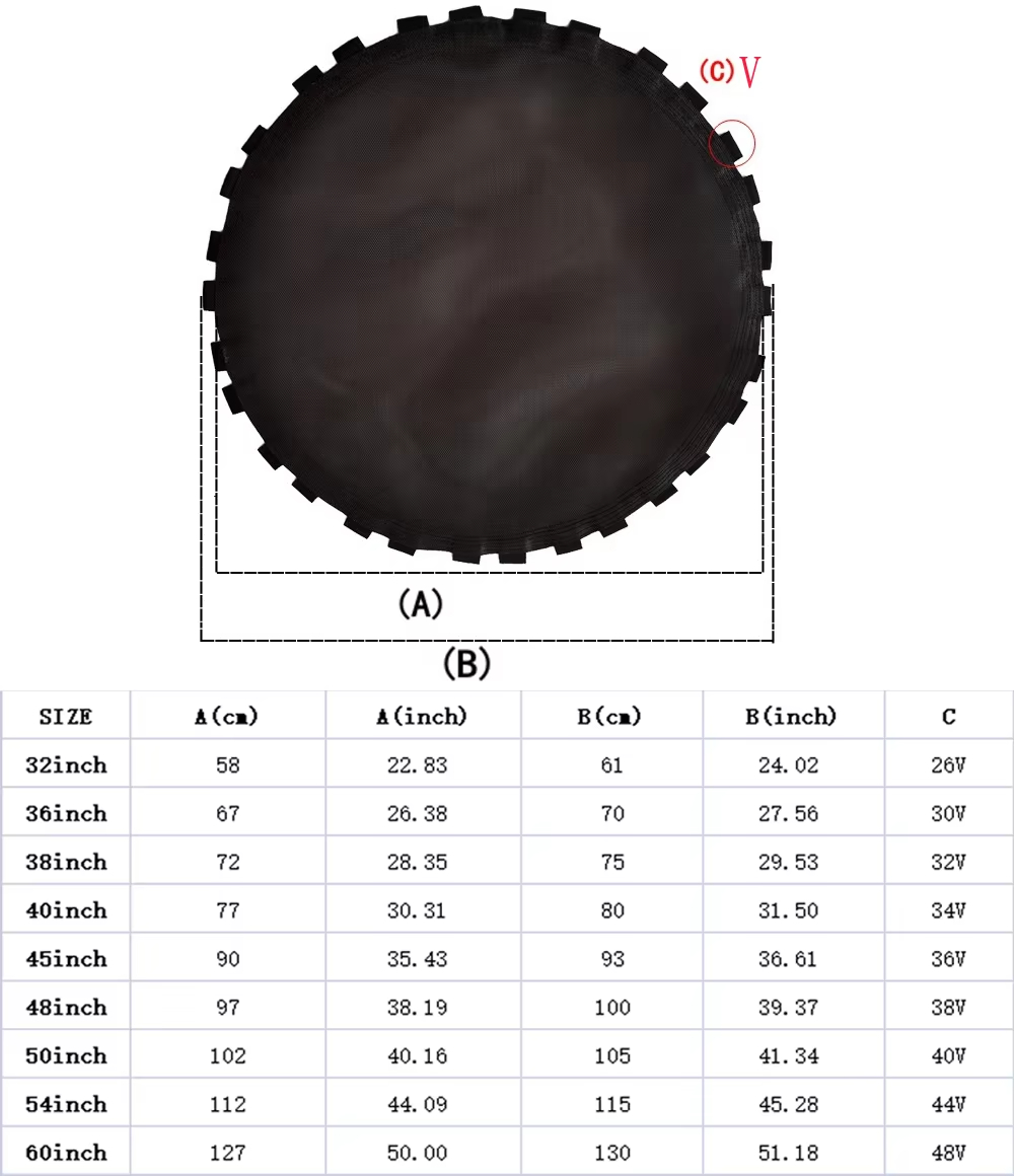 Trampoline Mat Jumping Pad Workout Durable Parts Reusable Accessory Family Gymnastics 36/40/45/48inch Replacement Jumping Mat