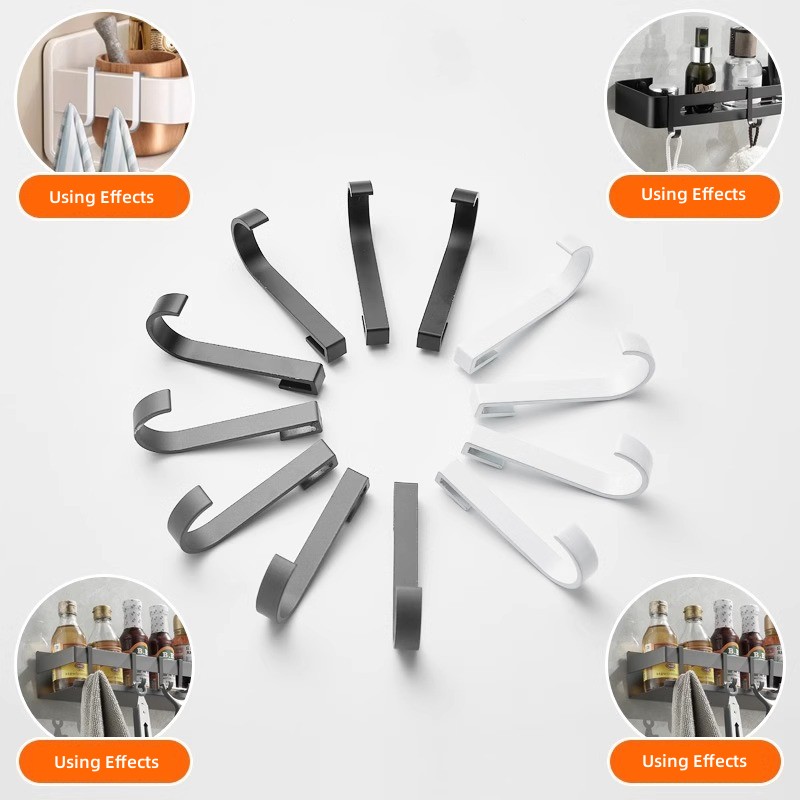 Multi-Purpose Hooks Kitchen Cabinet Door Back Hook Hanging Rack Clothes Coat Hat Towel Hanger Storage Hook Bathroom Accessories