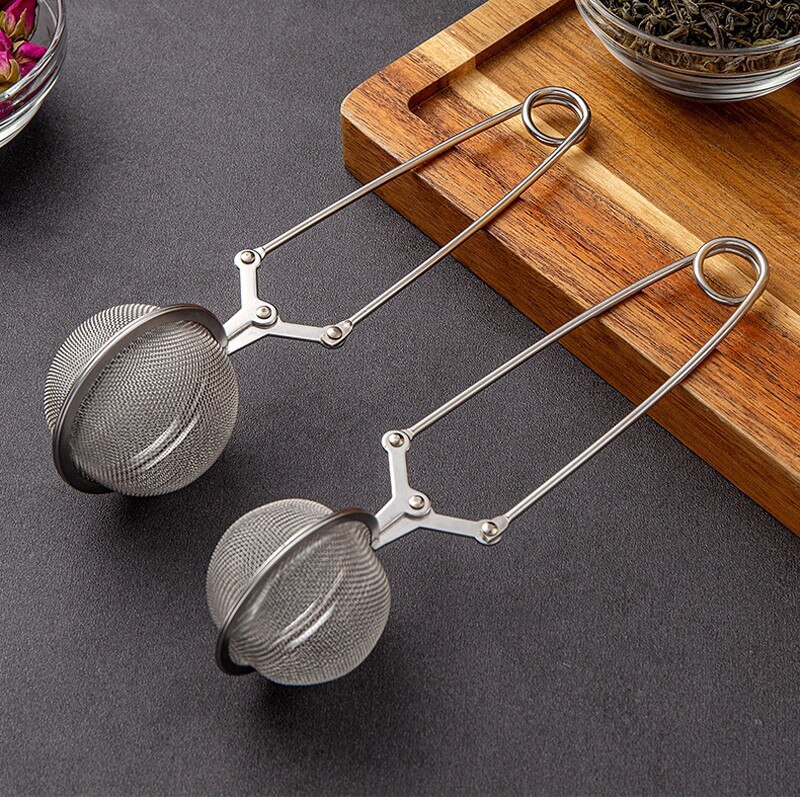Stainless Steel Tea Infuser Sphere Mesh Tea Strainer Coffee Herb Spice Filter Diffuser Handle Tea Ball