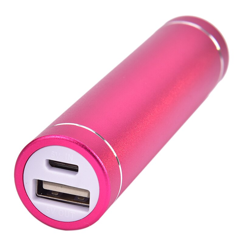 Bærbar diy 2600 mah ekstern usb power bank box batteri 18650 batterioplader til mobiltelefon (intet batteri): Lyserød