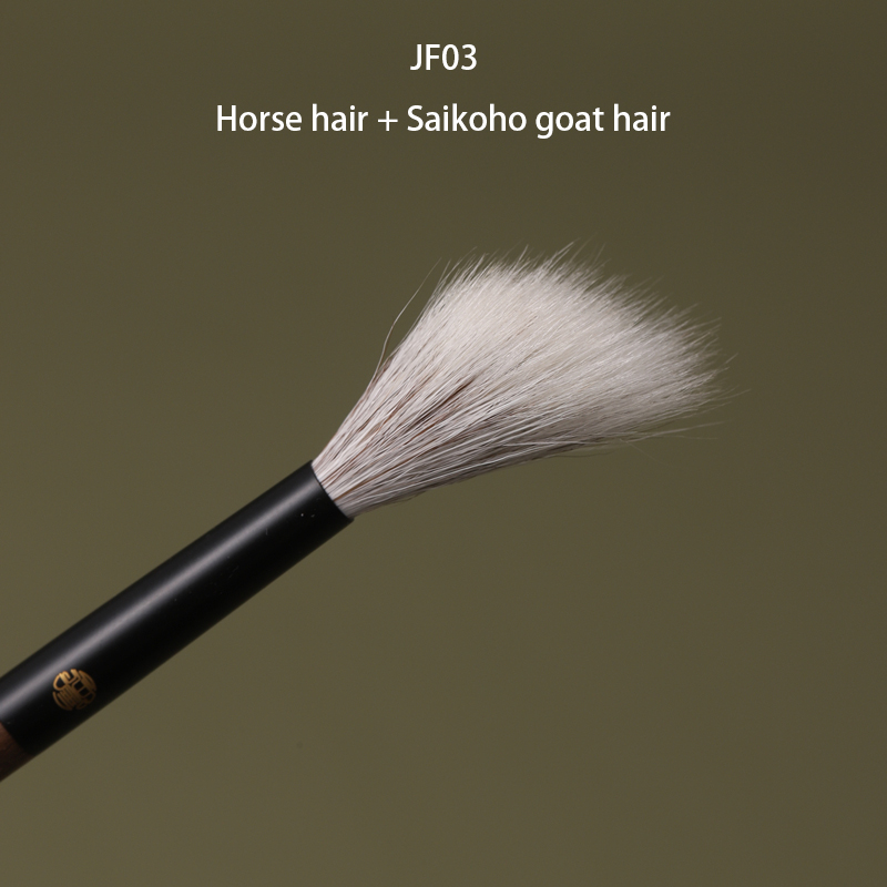 Handmade Makeup Brushes 1PC Soft Squirrel Horse Goat Hair Fluffy Blush Highlighter Brush Walnut Make Up Brush: Red