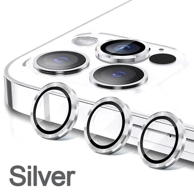 3Stck Kamera Objektiv Glas Schutz Für iPhone 11 12 13 14 15 16 Profi Max 12 13 Mini schutz Glas Für iPhone 14 15 16 Plus: Silber / bündeln5