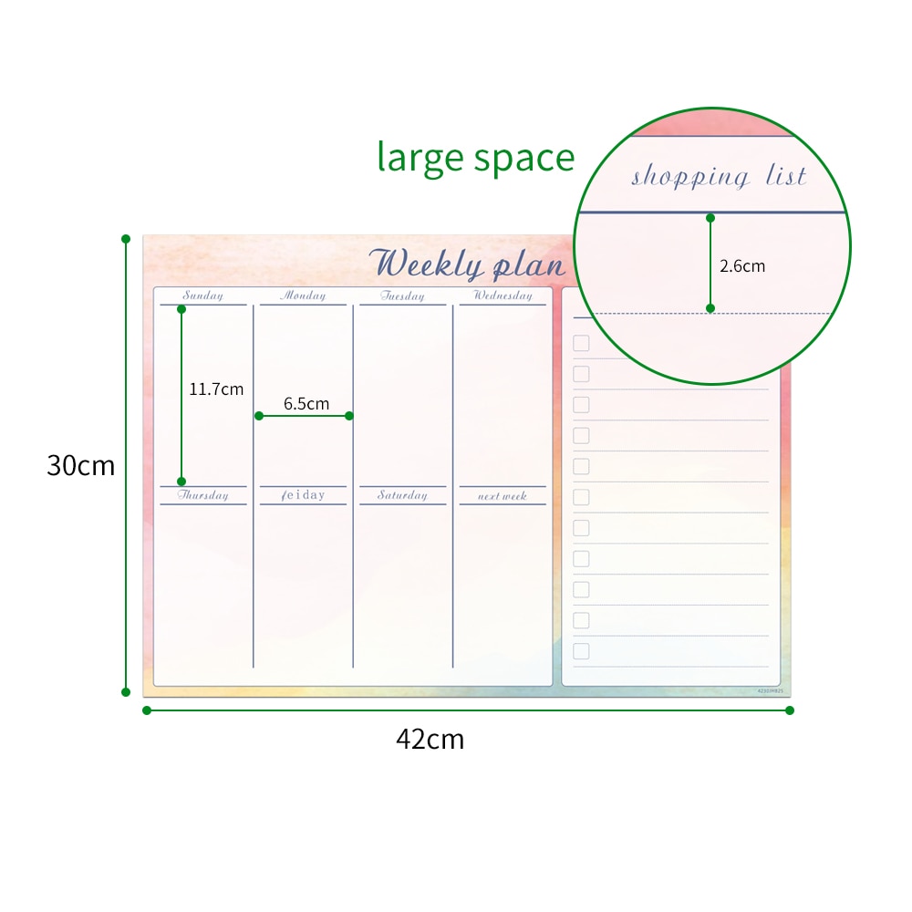 42x30cm Magnetic Weekly Planner Whiteboard Fridge ... – Vicedeal