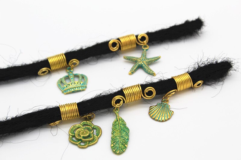 5 unidades por paquete, abalorios vikingos dorados/bronce, trenza de pelo, cuentas de rastas para Barba dreadlock, anillos, joyería para hombres y mujeres