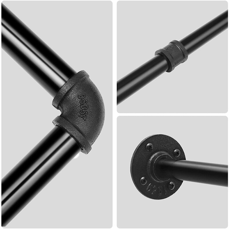 Wandmontage Kleding Rail, Afneembare Kledingrek Industriële Pijp Kledingrek Muur Hanger Voor Kleding Opslag