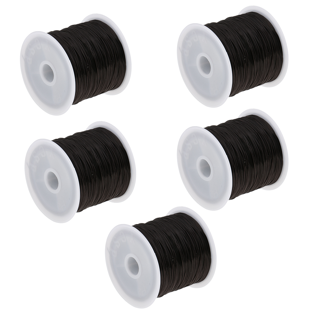2 rollos de hilo negro elástico para decoración de pelucas, tejido para pelo de salón, para trama, costura, fabricación de extensiones de cabello, 60M