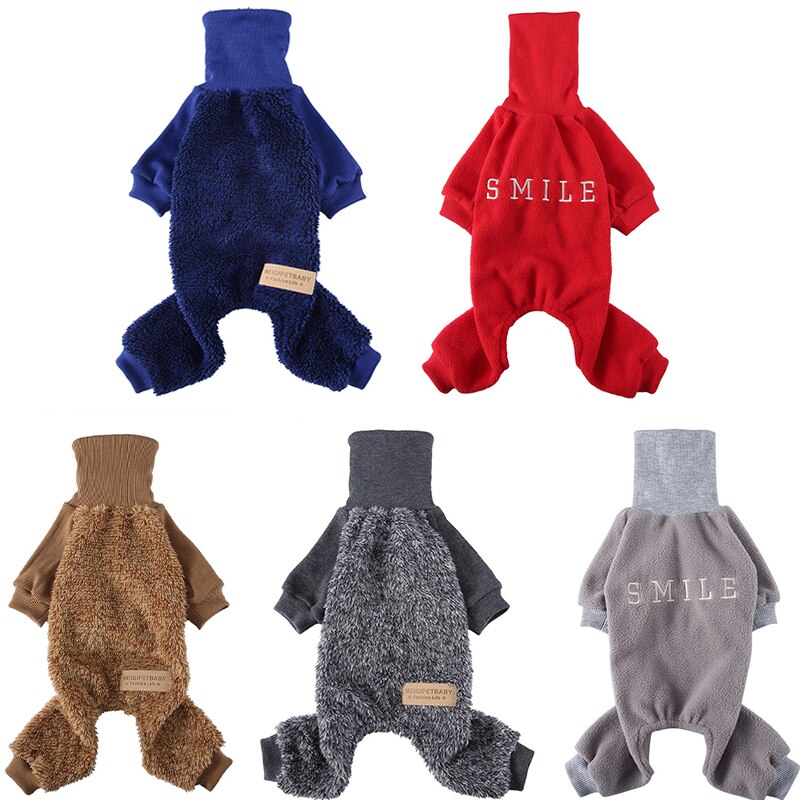 Zachte Fleece Hond Jumpsuit Winter Kleding Warme Pyjama Voor Kleine Puppy Jas Pet Outfit Hond Coltrui Kleding Yorkie Shih tzu