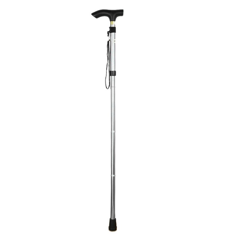 T-griff Spazierstock Teleskop Taktstock Wandern Wandern Pole Tragbare Ultra-licht Aluminium Klapp Klettern Stock für Ältere: Silber-