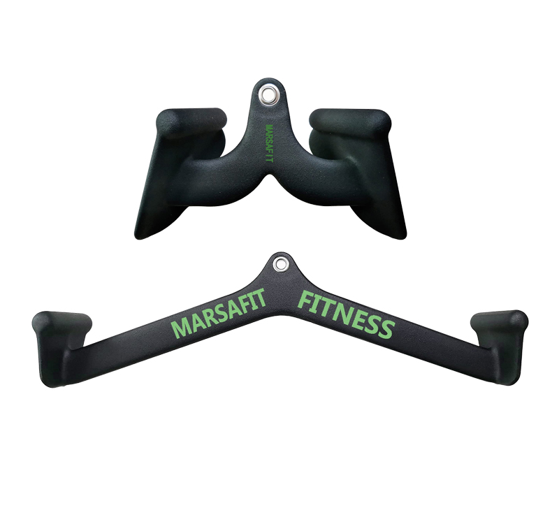 5-teiliger Fitness-Lat-Pull-Down-Griff für Zuhause, Fitnessstudio, Riemenscheibe, Kabelmaschinenaufsatz, rutschfeste Stange, Rudern, rotierender Handgriff, Rudern, T-Stange: Kakifarbig